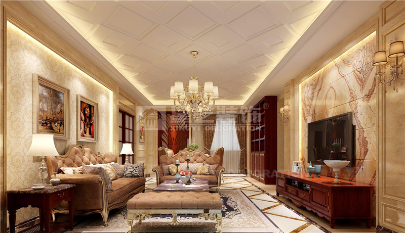 廣源國(guó)際140平客廳裝修效果圖