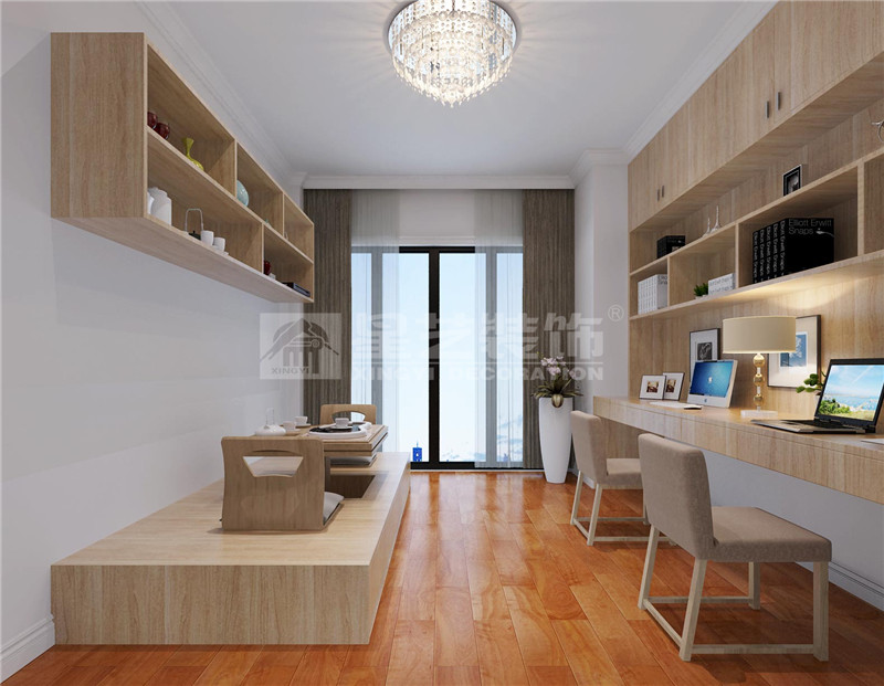 江灣山語(yǔ)城150平現(xiàn)代簡(jiǎn)約書房裝修效果圖