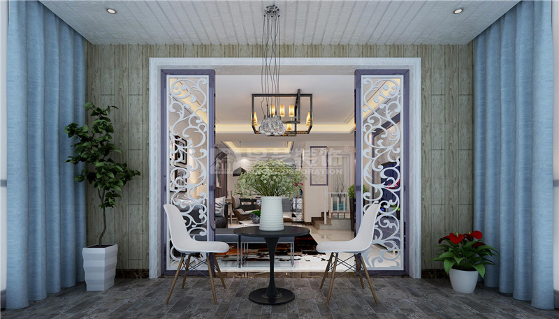 南湖景園140平現(xiàn)代簡(jiǎn)約裝修休閑陽臺(tái)裝修效果圖