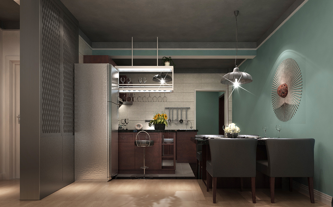 南寧星藝裝飾工業(yè)風格餐廳效果圖