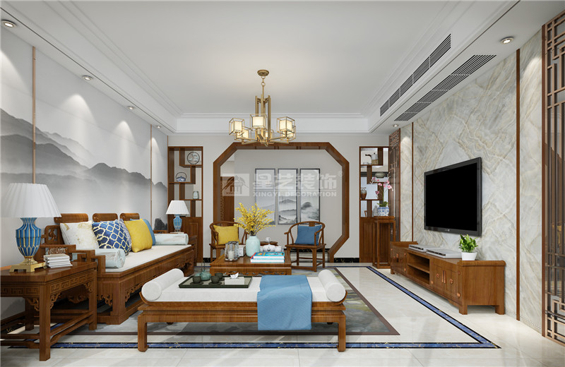 華發(fā)國(guó)賓壹號(hào)170平客廳裝修效果圖