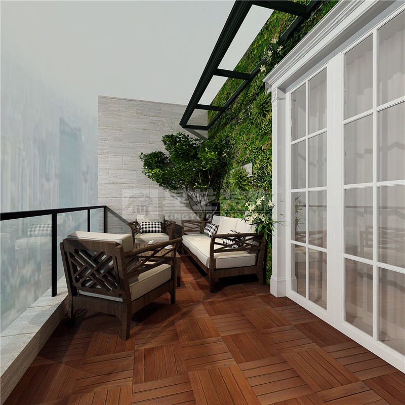 榮和中央公園327平陽臺(tái)裝修效果圖