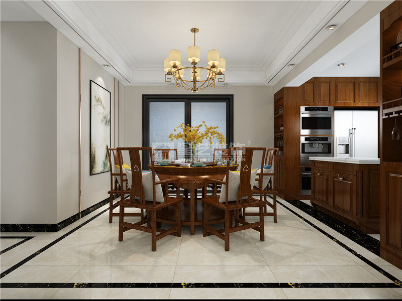 華發(fā)國(guó)賓壹號(hào)170平餐廳裝修效果圖