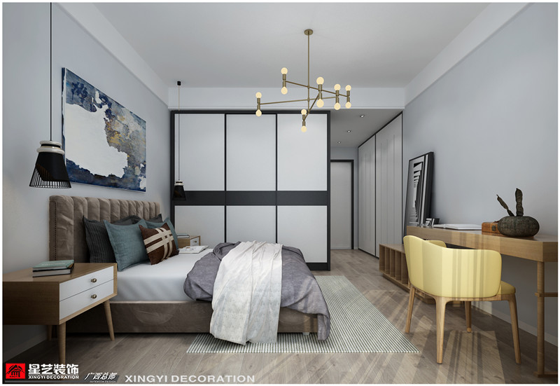 綠地中央廣場(chǎng)140平臥室裝修效果圖