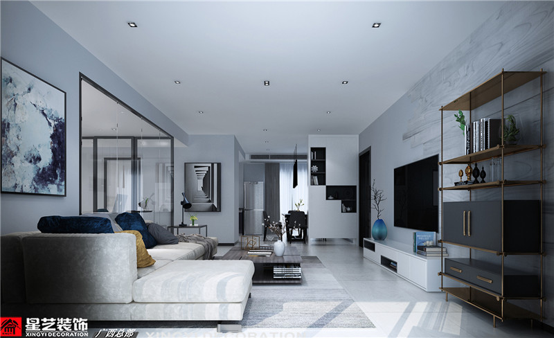 綠地中央廣場(chǎng)140平客廳裝修效果圖