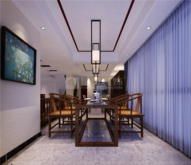 嘉和城別墅500平一樓茶藝區(qū)裝修效果圖