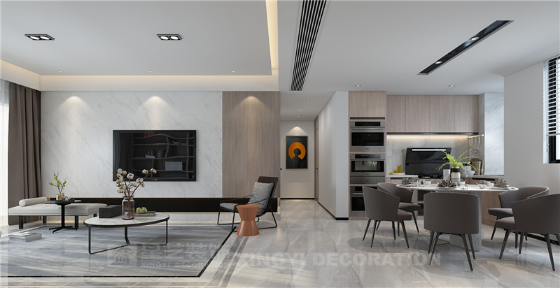 華發(fā)國賓壹號120平客餐廳裝修效果圖