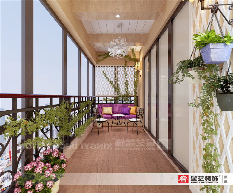 綠地中央廣場(chǎng)142平陽(yáng)臺(tái)裝修效果圖