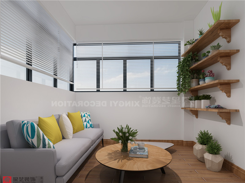 榮和悅瀾山88平書(shū)房裝修效果圖