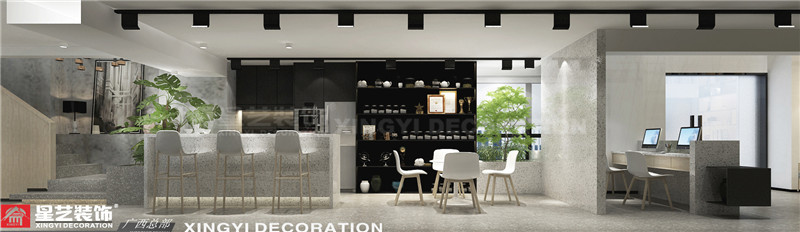 綠地中央廣場B1座700平辦公室水吧裝修效果圖