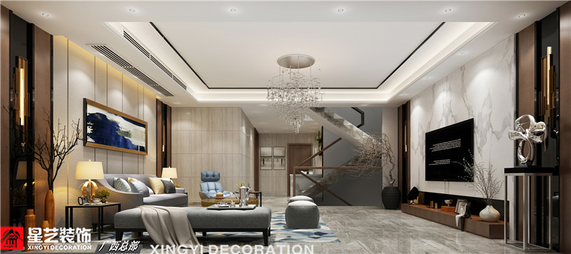 江灣山語城260平客廳裝修效果圖