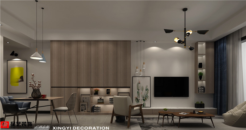 保利領秀前城85平客餐廳裝修效果圖