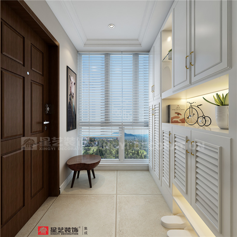 華潤二十四城126平入戶玄關裝修效果圖