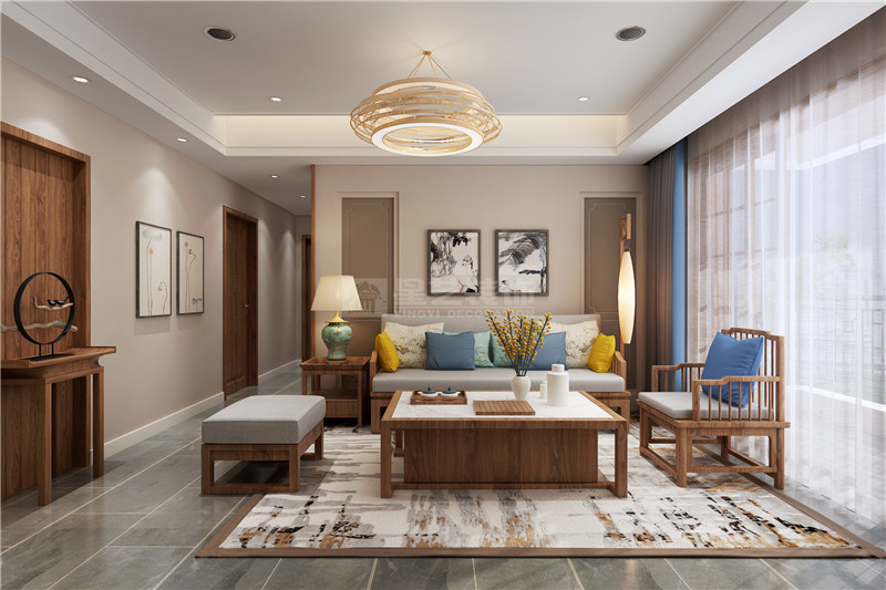 中海國(guó)際社區(qū)120平客廳裝修效果圖