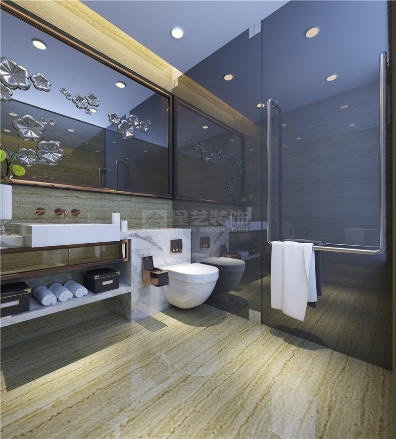 綠地國(guó)際花都128平衛(wèi)生間裝修效果圖