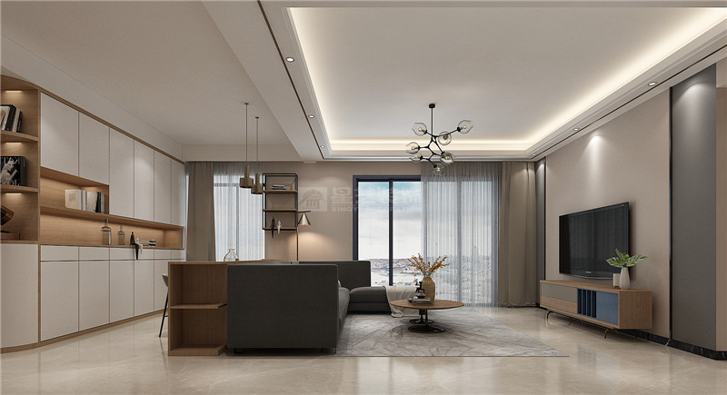 江宇都會(huì)明珠135平客廳裝修效果圖