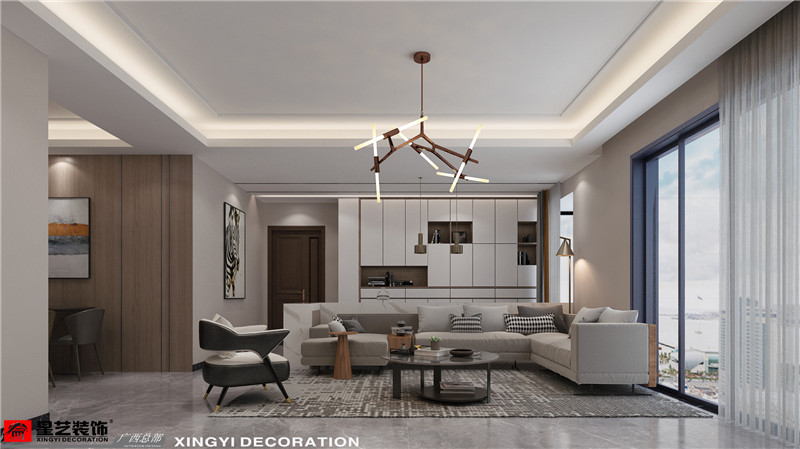 江宇都會明珠137平客廳裝修效果圖