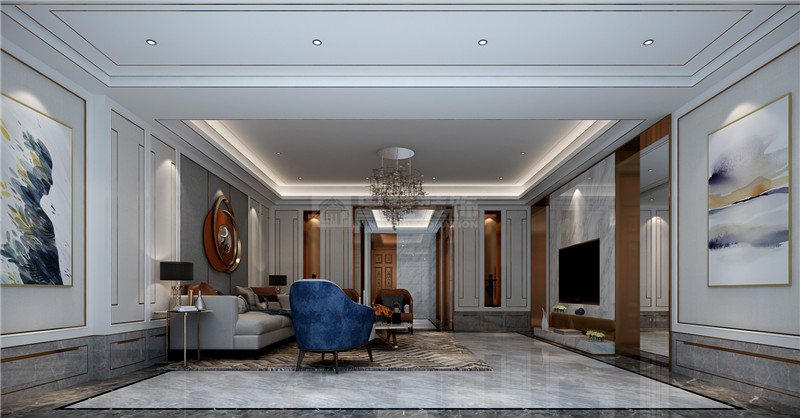 富寧別墅1000平一樓客廳裝修效果圖