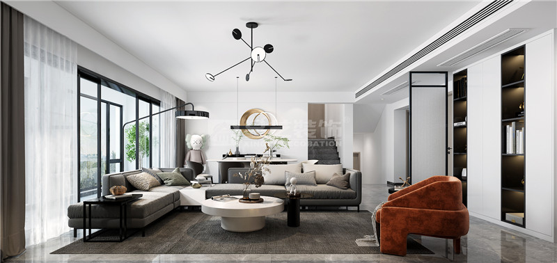 江灣山語(yǔ)城140平客廳裝修效果圖