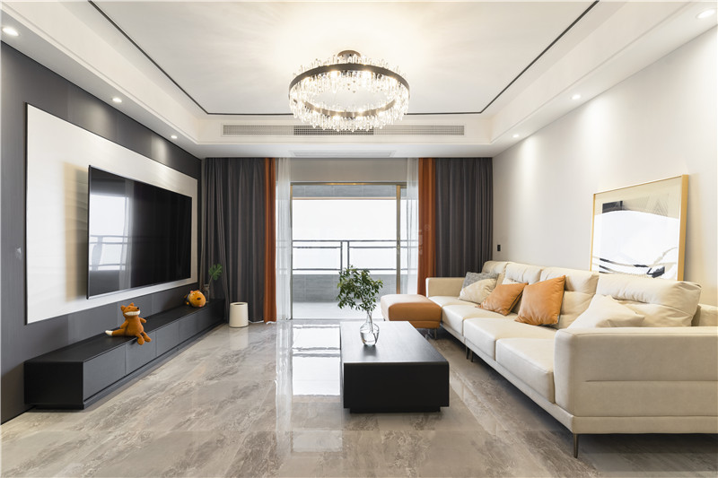 霖峰壹號142平客廳裝修實景圖