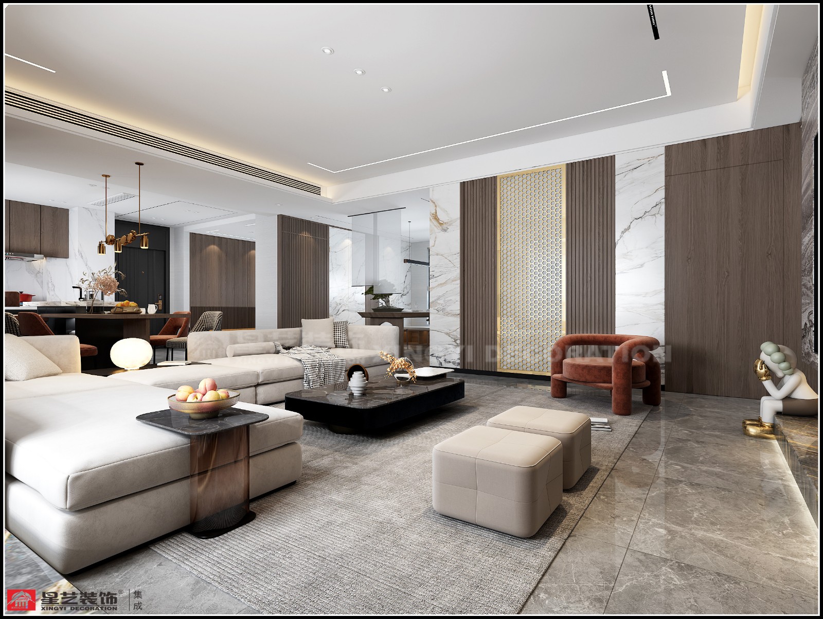 霖峰壹號150平客廳裝修效果圖