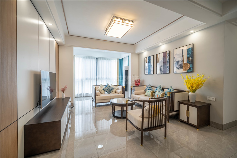 紫蘭公館120平客廳裝修實景圖