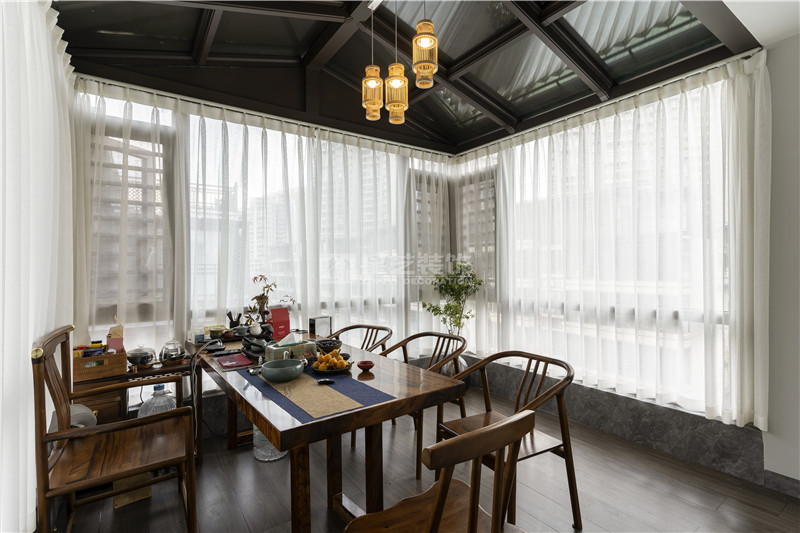 唐越青山 260平復式品茶區(qū)裝修實景圖