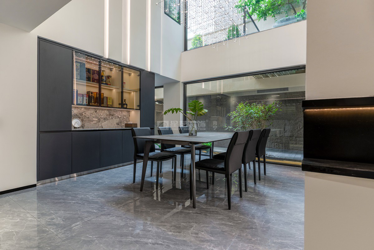保利山漸青800平現(xiàn)代輕奢餐廳裝修實景
