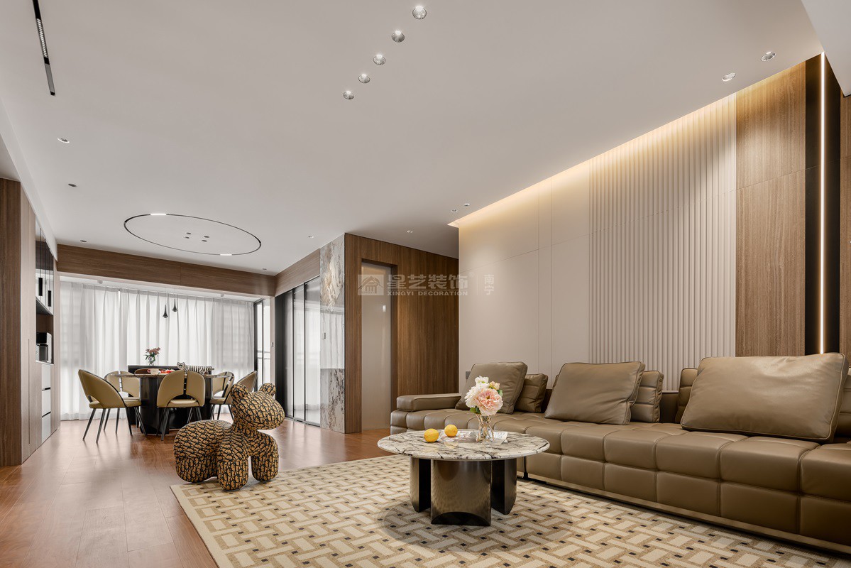 龍光天瀛140平意式輕奢風(fēng)格客廳裝修實(shí)景