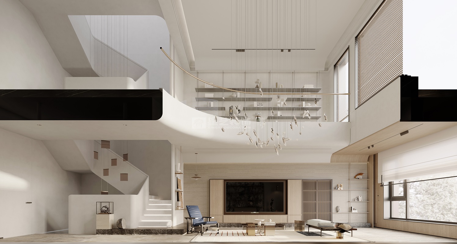 金源墅400平現代風格客廳裝修效果圖