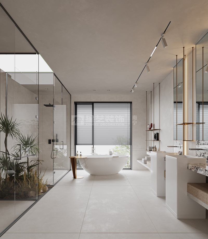 保利冠江墅500平現(xiàn)代風格衛(wèi)生間裝修效果圖