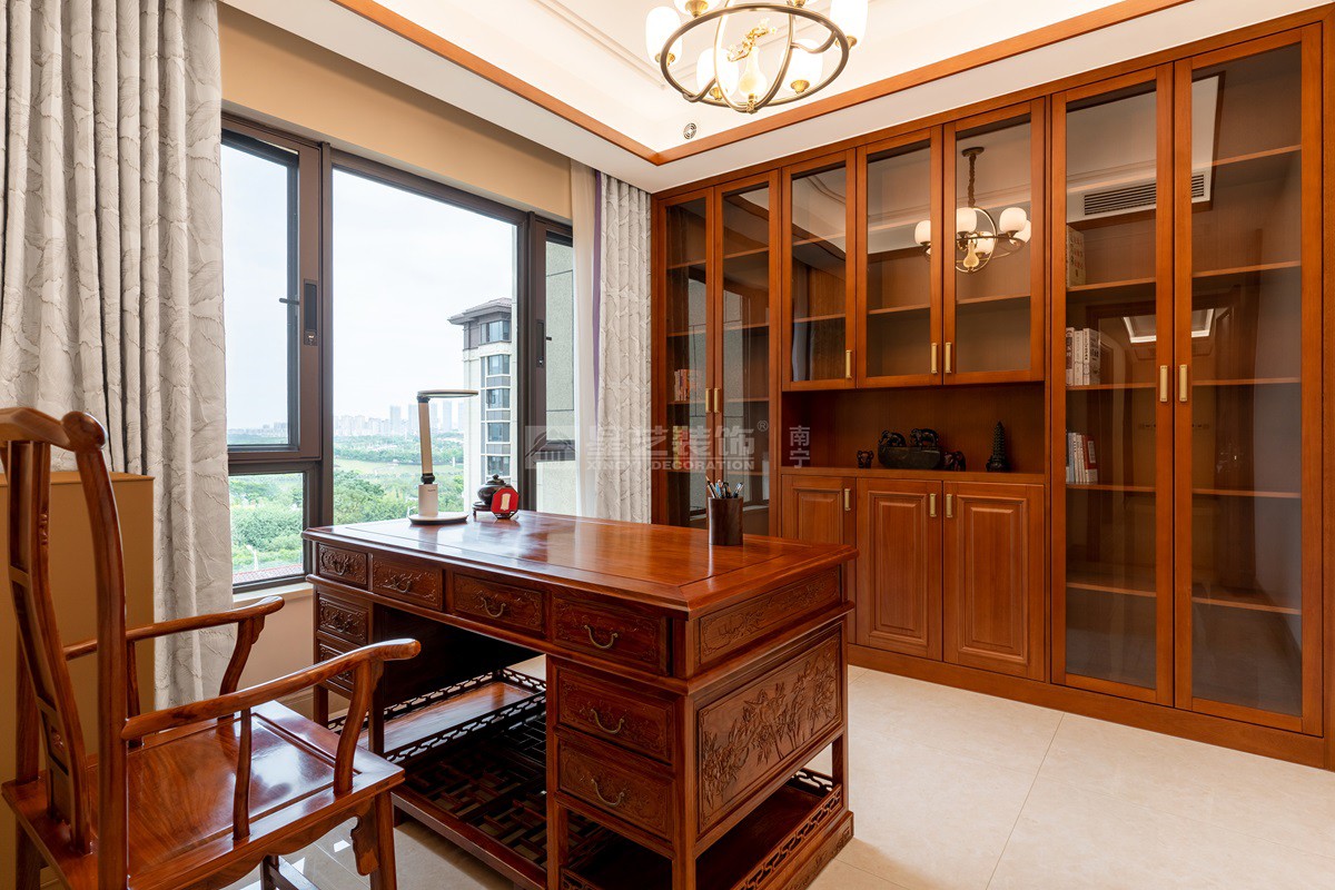 濱江府238平中式風(fēng)格書房裝修實景