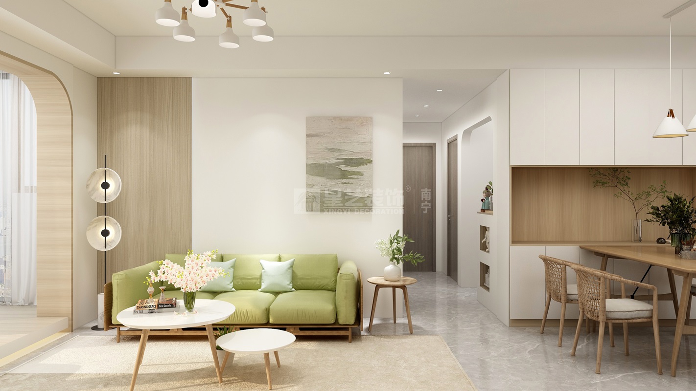 西園悅府89平北歐風格客廳裝修效果圖