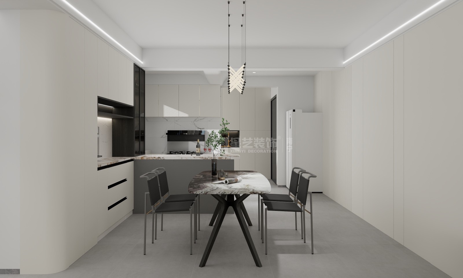 財富廣場120平現(xiàn)代風(fēng)格餐廳裝修效果圖