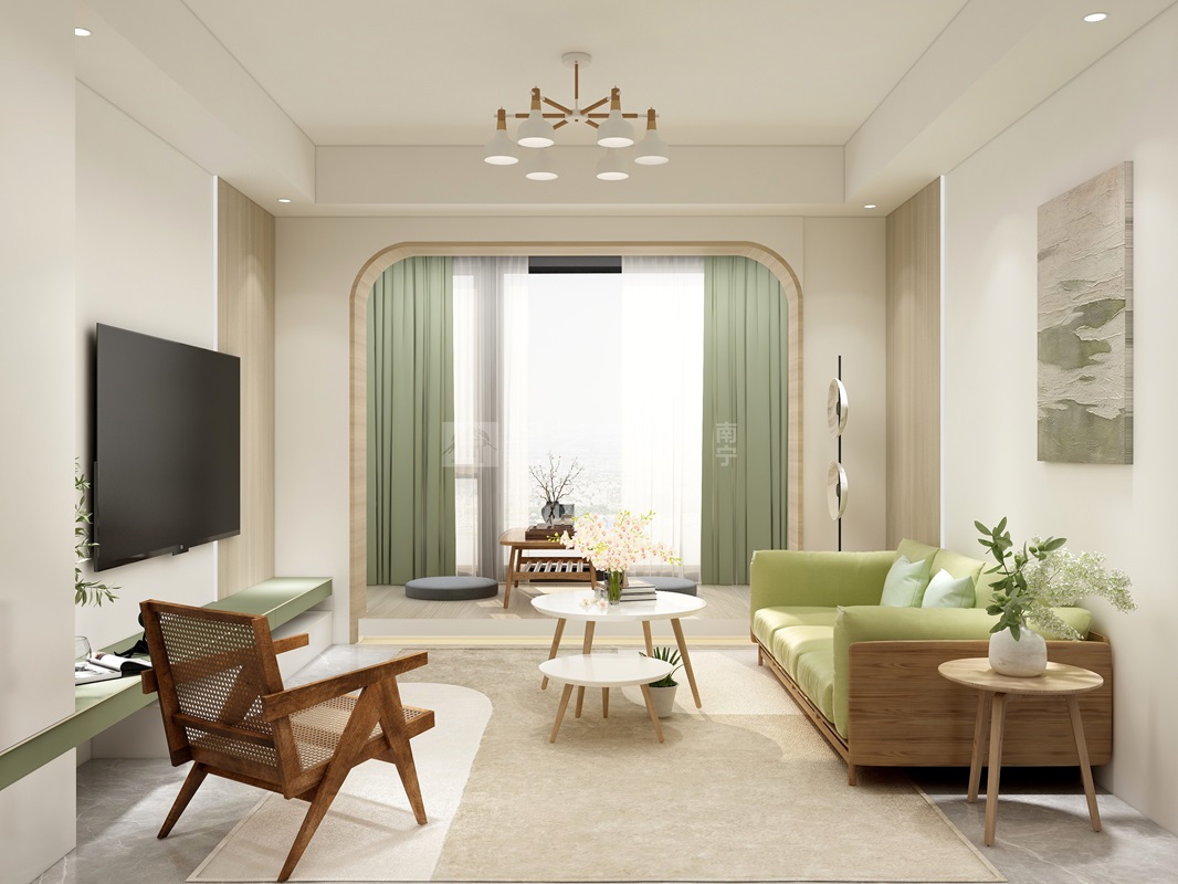 西園悅府89平北歐風格客廳裝修效果圖