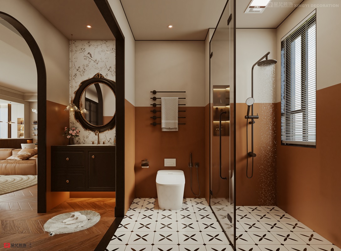 西園潤(rùn)府160平中古風(fēng)衛(wèi)生間裝修效果圖