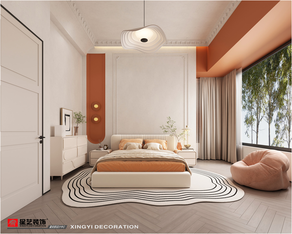 和順園139平現(xiàn)代簡(jiǎn)約主臥角度裝修效果