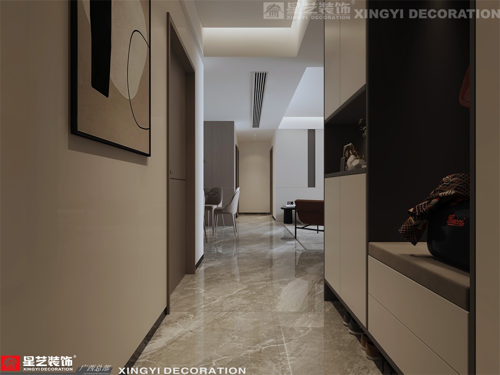 建苑小區(qū)140平現(xiàn)代簡(jiǎn)約入戶裝修效果