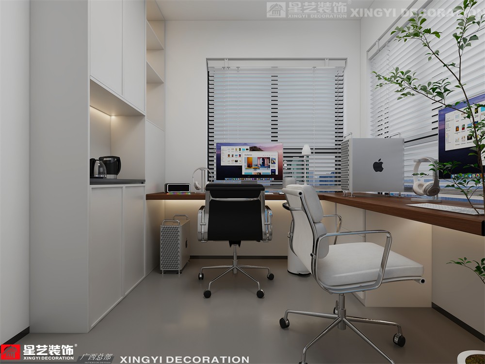 路橋錦繡御園102平現(xiàn)代簡約工作間裝修效果
