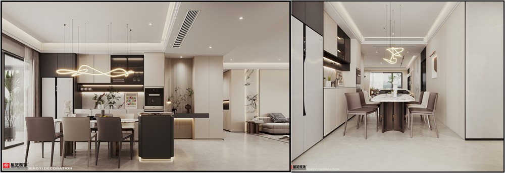 盛邦濱江府228平現(xiàn)代簡(jiǎn)約餐廳裝修效果圖