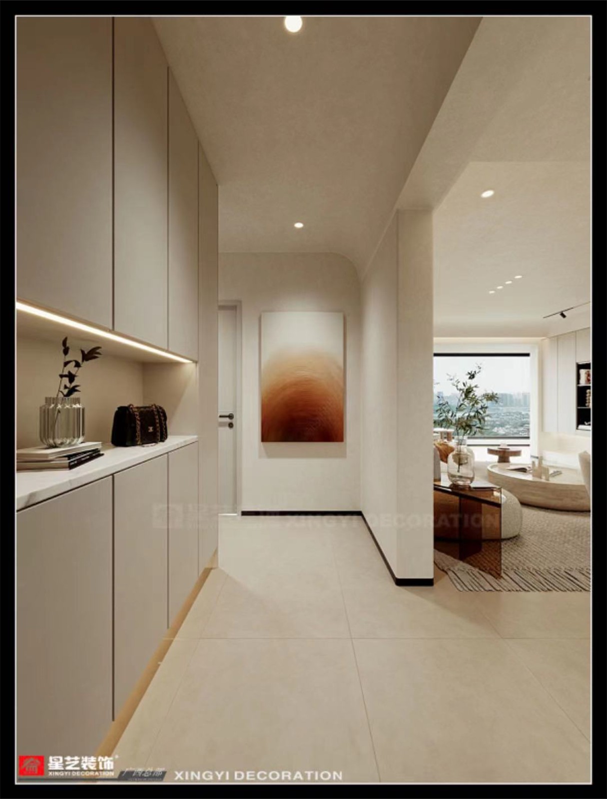 龍光天瀛146平現(xiàn)代簡(jiǎn)約入戶(hù)裝修效果圖