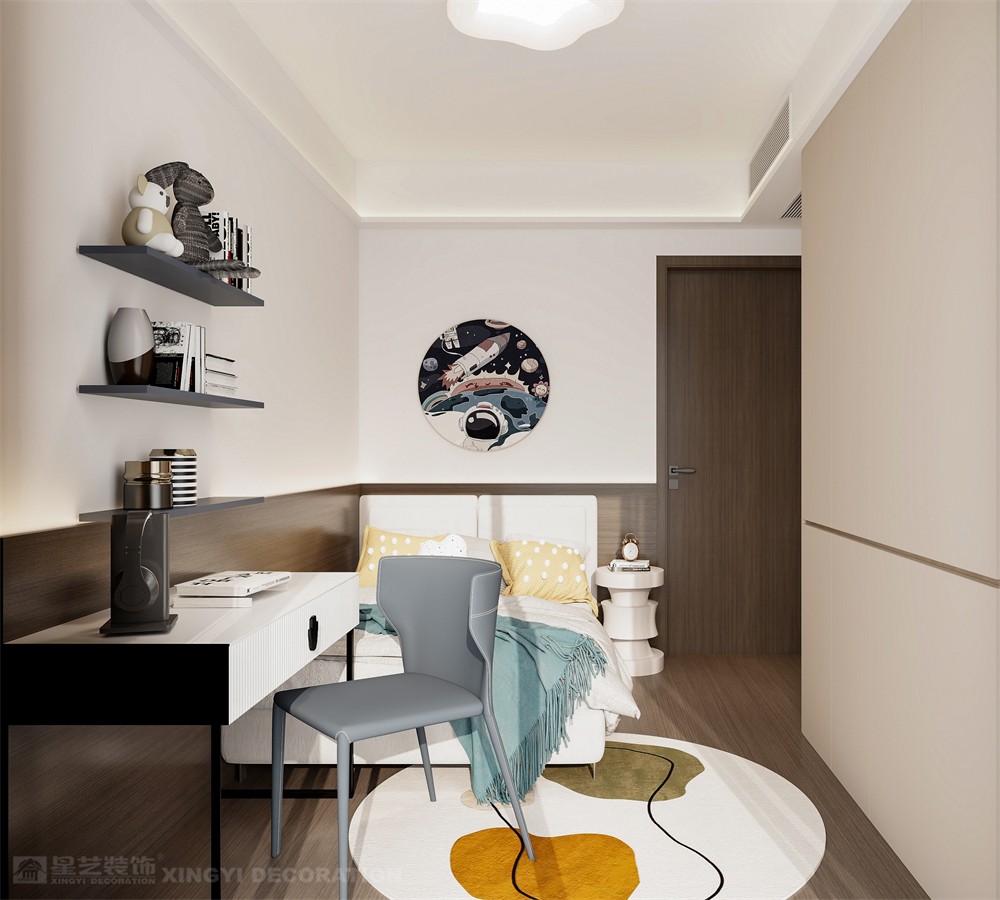 華潤西園潤府143平意式輕奢書房裝修效果圖