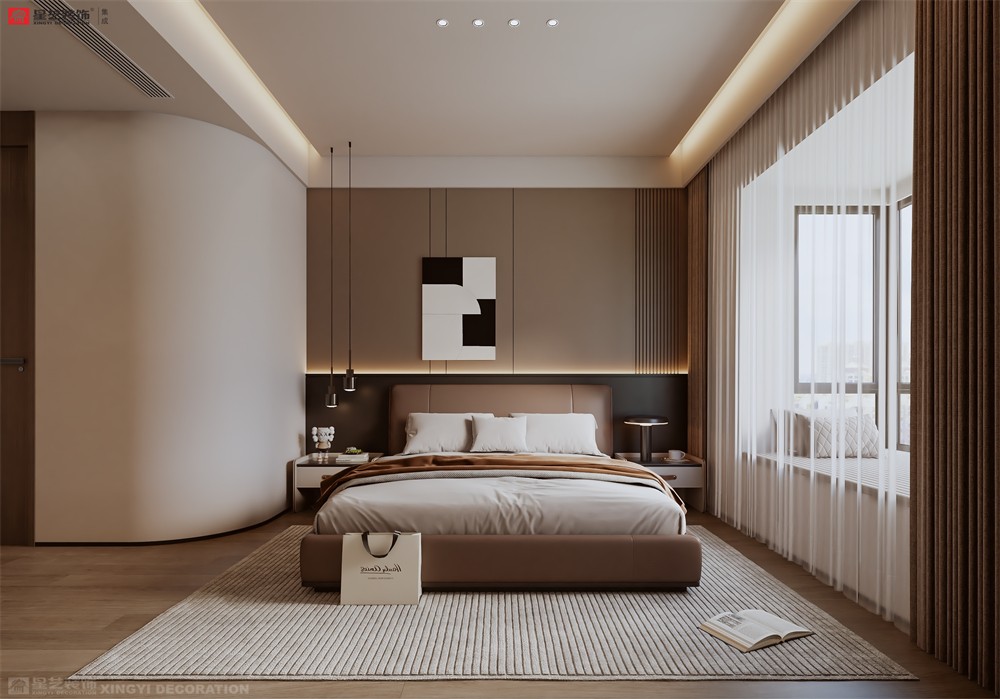 華潤西園潤府143平意式輕奢臥室裝修效果圖