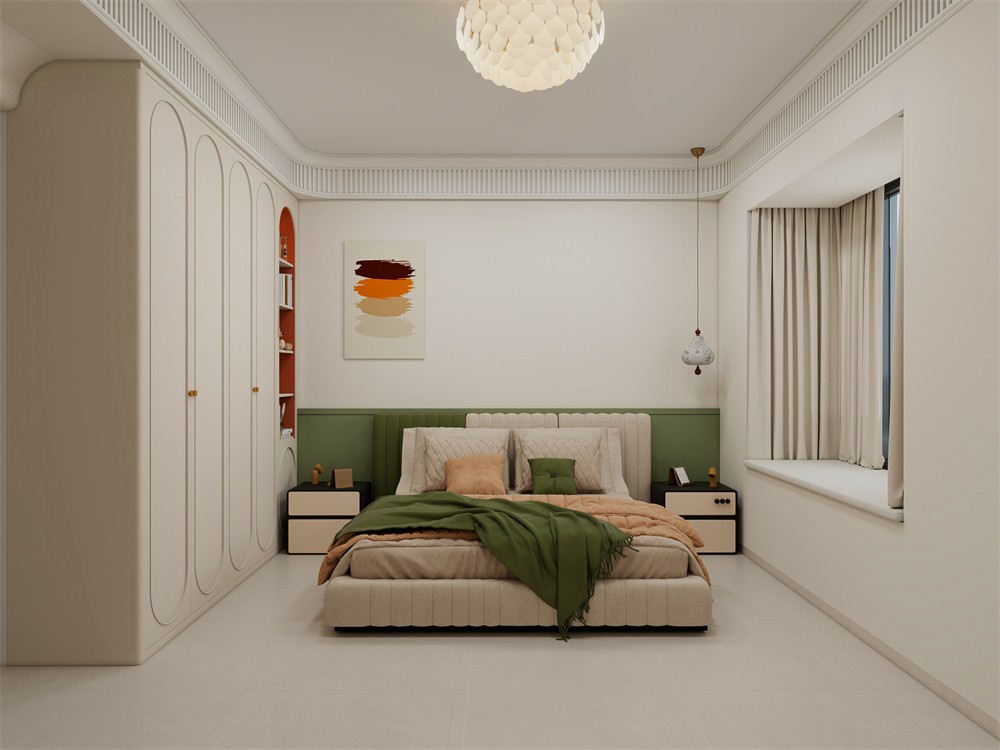 東盟世紀村80平輕式復(fù)古臥室裝修效果圖