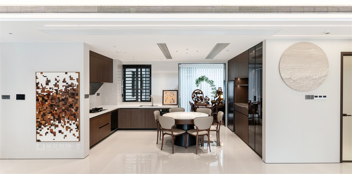 華潤(rùn)西園潤(rùn)府143平意式輕奢餐廳裝修完工實(shí)景圖