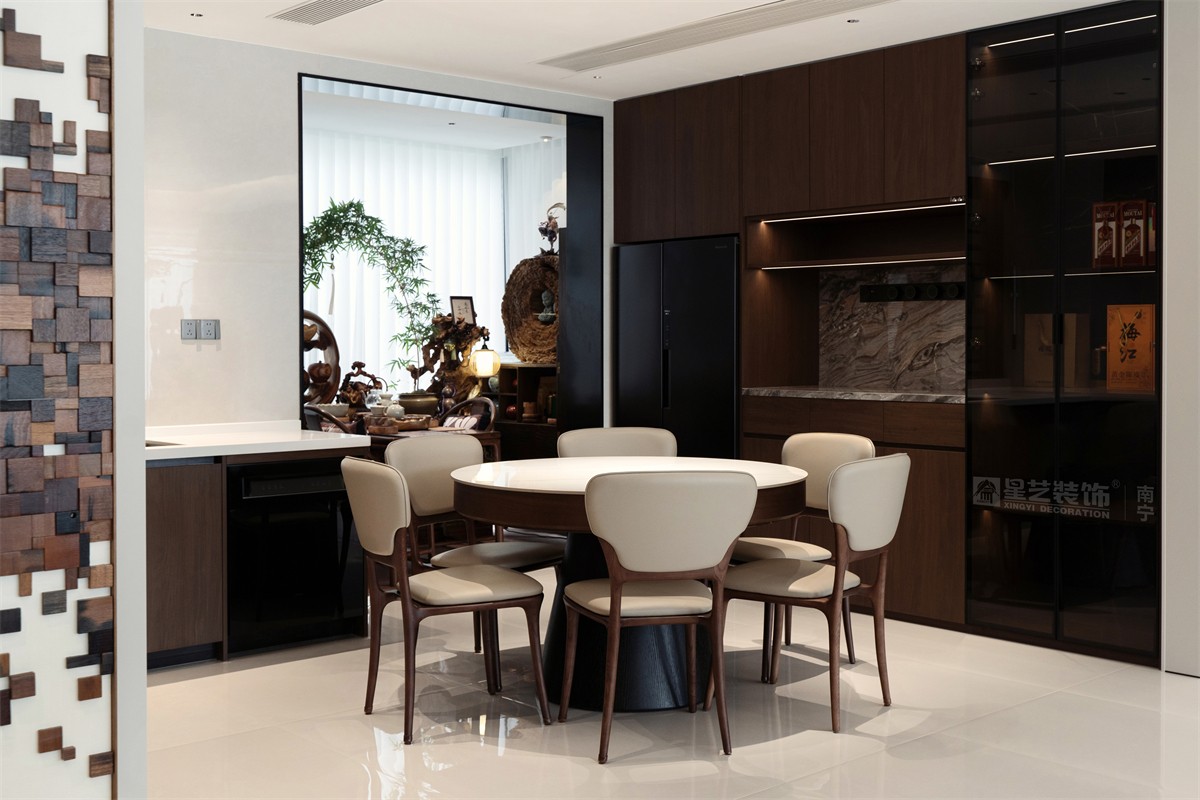 華潤(rùn)西園潤(rùn)府143平意式輕奢餐廳裝修完工實(shí)景圖