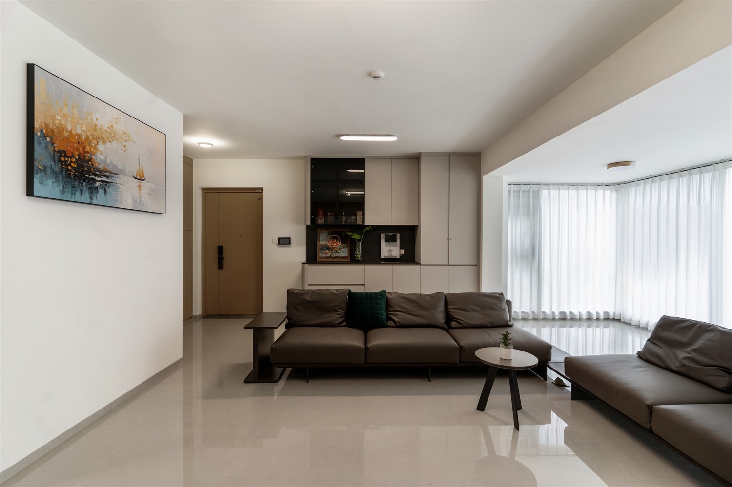 上水灣155平現代風格客廳裝修實景圖