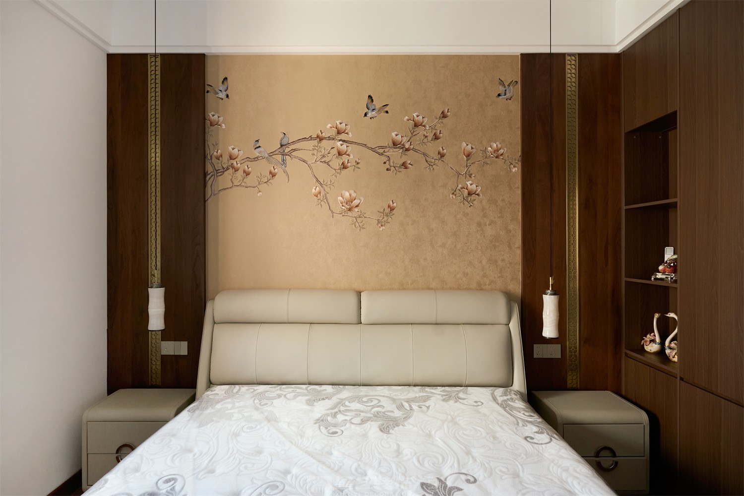 東方皇城260平簡約中式臥室完工裝修實景圖