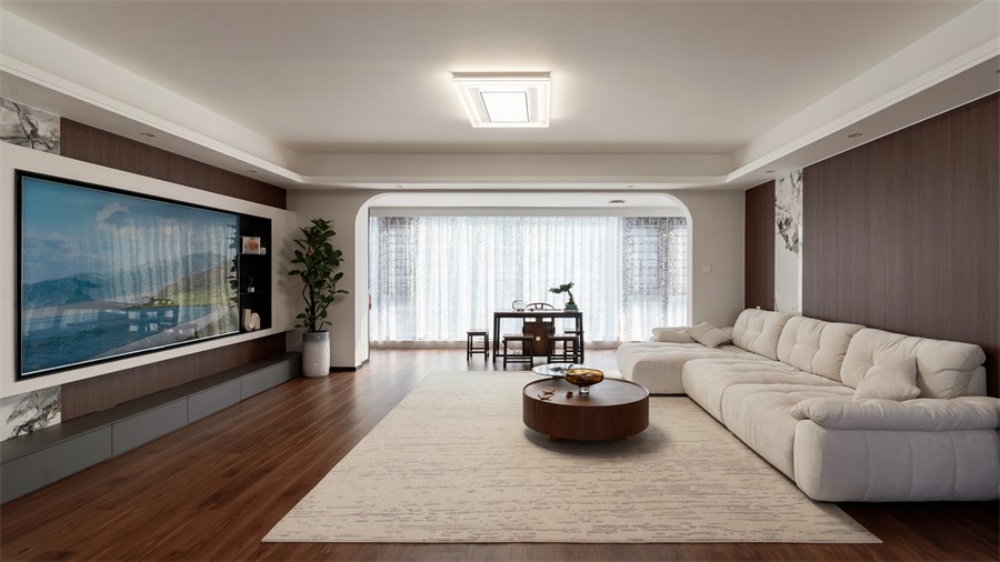 建發(fā)養(yǎng)云184平現(xiàn)代風(fēng)格客廳裝修完工實景圖