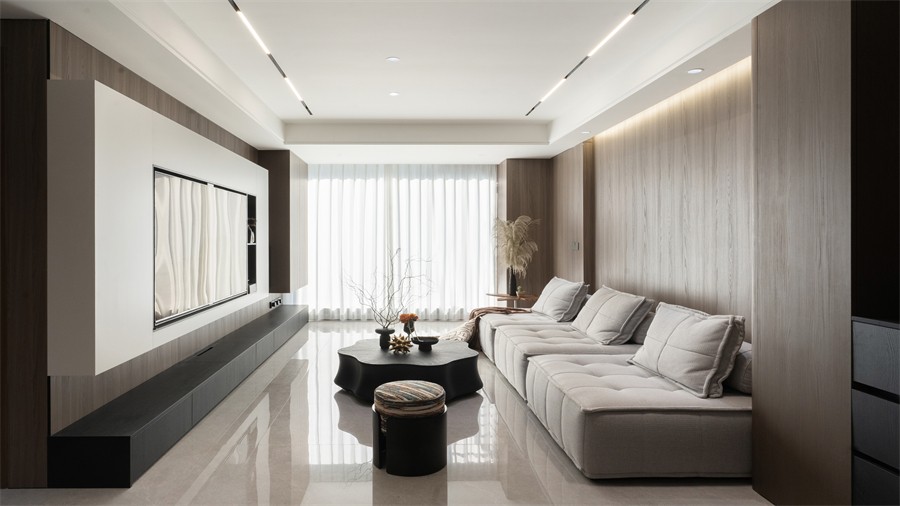 錦官府100平客廳裝修完工實(shí)景圖